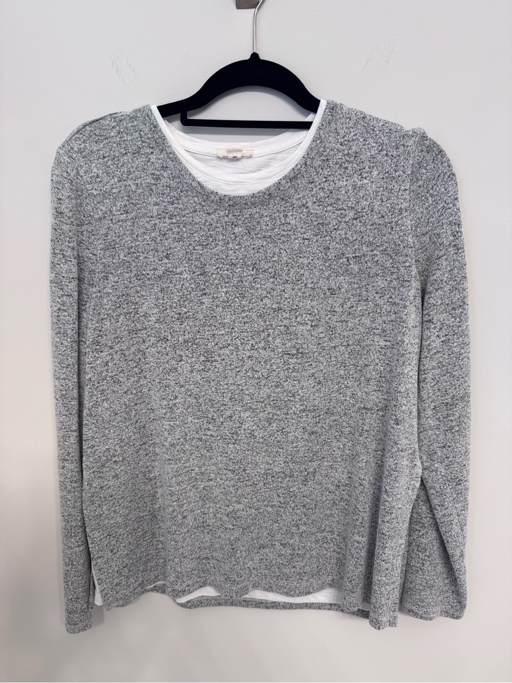 Nic + Zoe Gray Layered Crewneck
